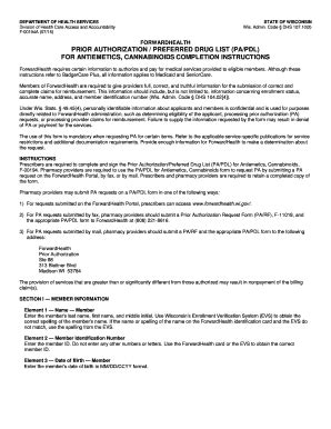 Fillable Online dhs wisconsin Prior Authorization Preferred Drug List ...