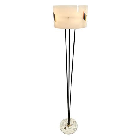 Mid Century Modern Floor Lamp in Plexiglass & Marble | #214762