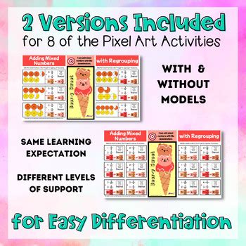 Decomposing Adding & Subtracting Fractions w/ Like Denominators Pixel ...