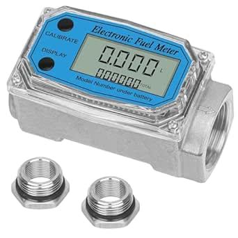 1 Inch Turbine Flow Meter – Digital LCD Display Fuel & Water Flowmeter ...