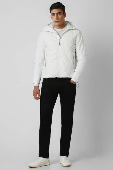 Buy Men White Textured Casual Jacket Online - 39704115 | Van Heusen