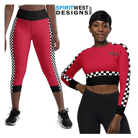 Pit Crew Costume Long Sleeve Crop Top Plus Size Race Car Driver Cosplay ...