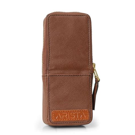 Arista | Leatherette | Pen Case For 3 Pens | Brown – penpencilink