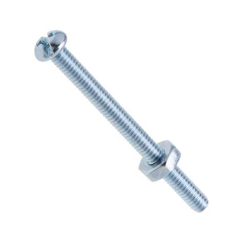 8-32 x 2-1/2 in. Round Head Combo Stove Bolt Screws with Hex Nut ...