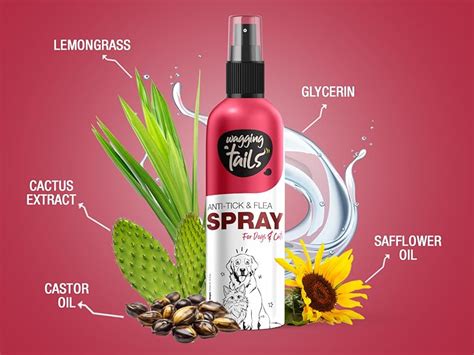 Wagging Tails Anti-Tick & Flea Spray for Dogs & Cats - 200ml | Reduces ...