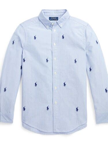 Buy Boys Blue Polo Pony Cotton Oxford Shirt Online at The Collective ...