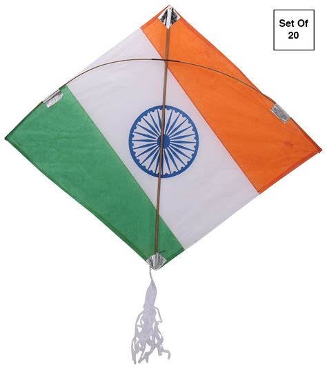 Yamuna Patang Kite, Set of 20 (Orange, White & Green) : Amazon.in: Toys ...