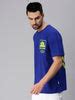 Veirdo Blue Oversized Back Graphic Printed Tshirt