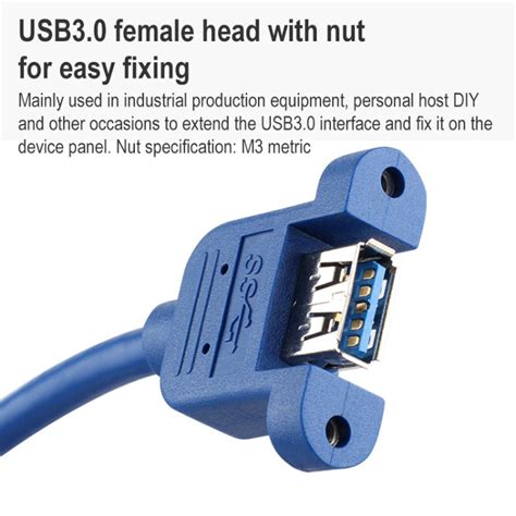 USB 3.0 Male to Female Extension Cable with Screw Nut,... – Bulky Mart