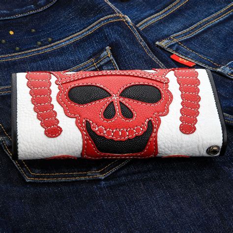 Biker Wallet Red Devil Stingray Leather