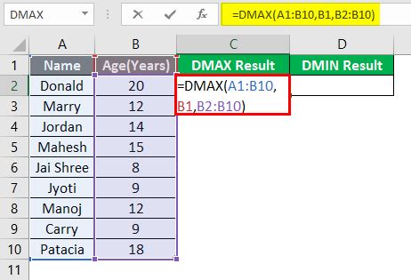 Image result for How to Perform Database Function in Excel
