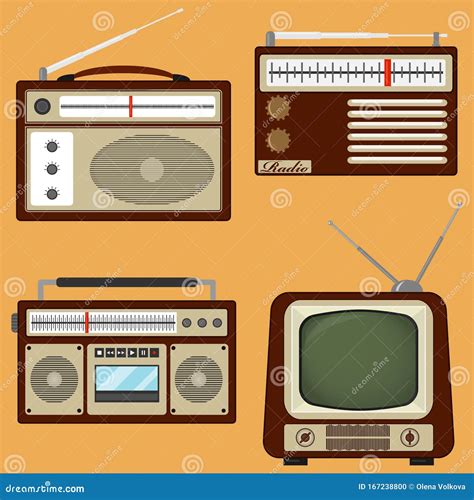 Vintage Home Appliances, Set of Realistic Retro Appliances. Vector ...