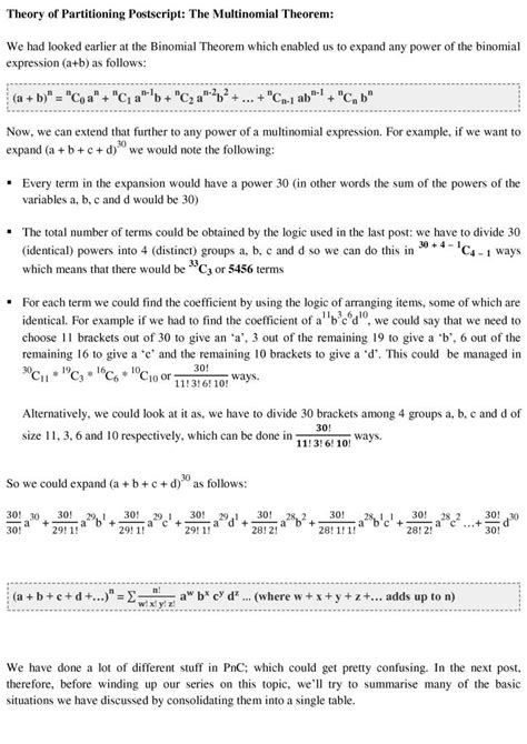 Image result for Multinomial Theorem Example