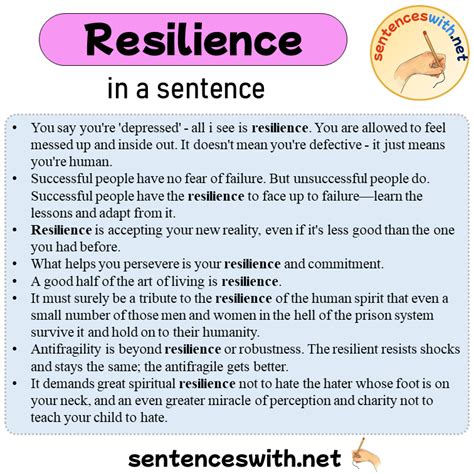 Resilience in a Sentence, Sentences of Resilience in English ...