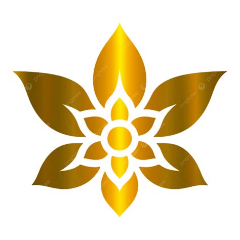 Clip Art Of Flowers In Bloom Six Pointed Gold Version Transparent ...