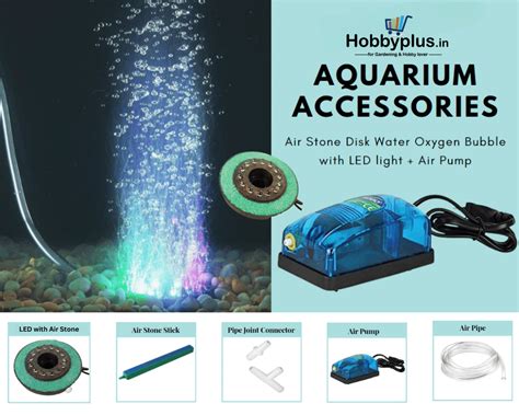 Buy Aquarium Accessories Combo - Multicolor LED Light + Attached Air ...