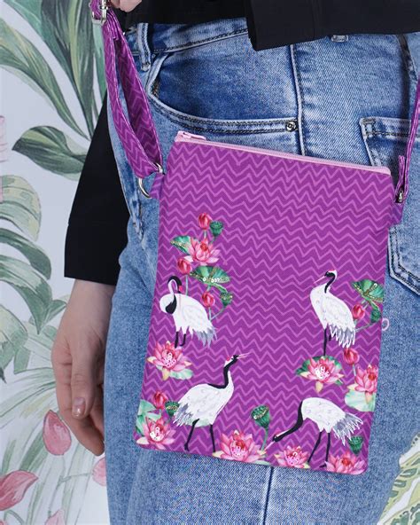 Crane With Lotus Small Sling Bag – Pinakenhome
