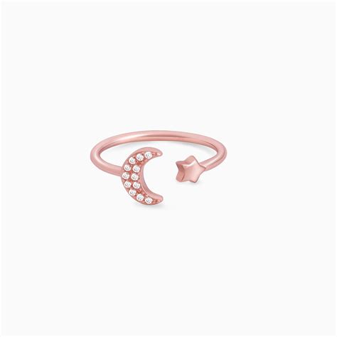 Rose Gold Moon-Star Constellation Ring – GIVA