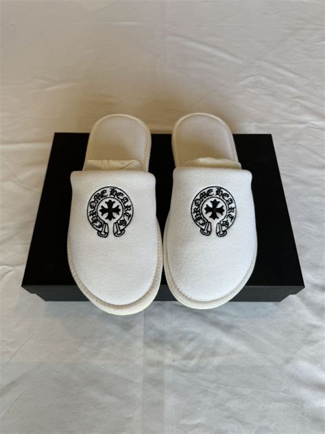 Chrome Hearts Chrome Hearts White CH Horseshoe “Shoe U Hotel” Slipper ...