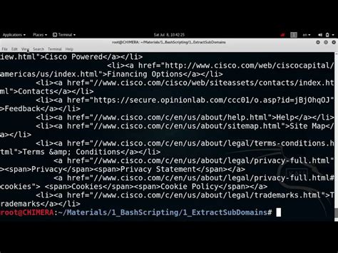 1- Bash Scripting - Extract Sub Domains From Website