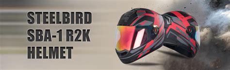 Steelbird SBA-1 R2K Full Face Graphics Helmet in Matt Finish with Clear ...