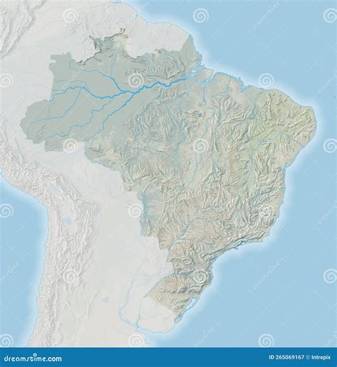 Topographic map of Brazil stock illustration. Illustration of territory - 265069167