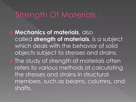 Some basics of Strength Of Materials.. | PPTX