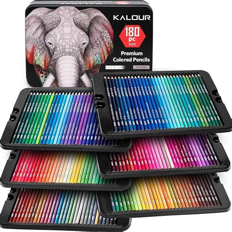 KALOUR 50/72/180/240/300 Pcs Oil Colored Pencils Set Professional ...