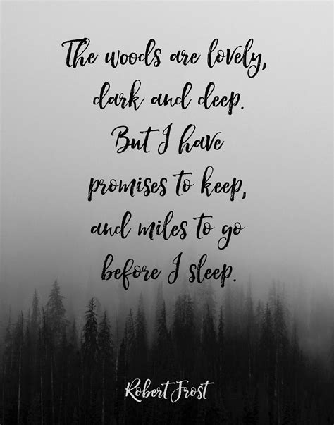 The Woods Are Lovely Dark and Deep Print / Robert Frost The Woods ...