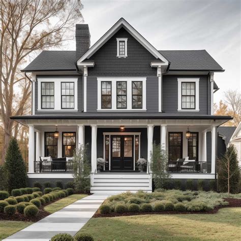12+ Grey House with Black Trim Inspirations for a Striking Facade