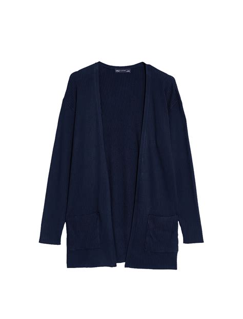 Buy Ribbed Edge to Edge Longline Cardigan at Marks & Spencer