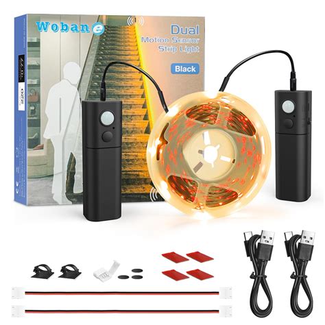Buy WOBANE Rechargeable Motion Sensor LED Strip Light,5m Wireless LED ...