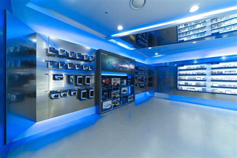 PlayStation品牌电竞游戏设备线下店铺空间设计，蓝色科技风格-上海SI空间设计公司-尚略