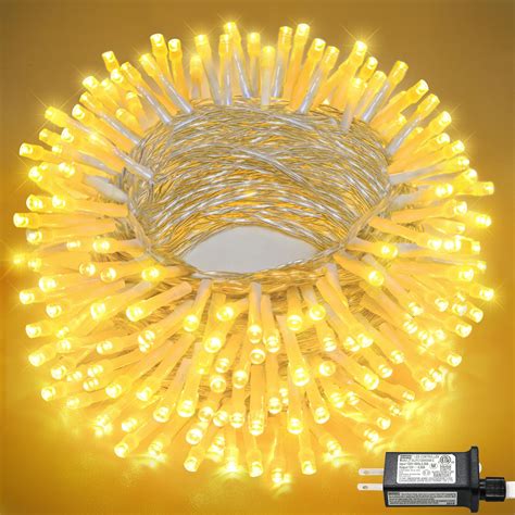 66ft Warm White Christmas Lights Outdoor, 200 LED Tree Lights ...
