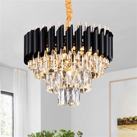 Buy Ashtavinayak Enterprises Gold Black K9 Crystal Chandelier Modern ...