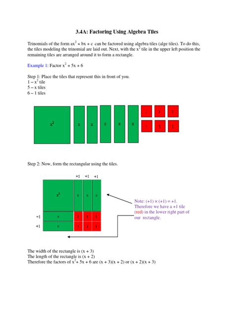 How to Factor Using Algebra Tiles 的图像结果