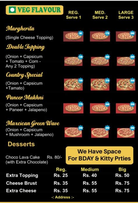 Menu at La pizza cafe, Greater Noida