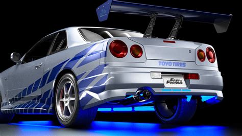 2 Fast 2 Furious R34 Nissan Skyline GT-R 3D Model by impulse99
