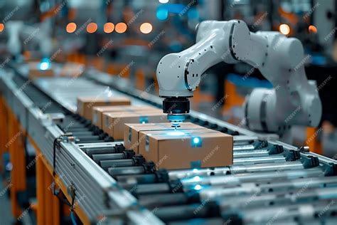 Un brazo robótico equipado con tecnología de inteligencia artificial ...