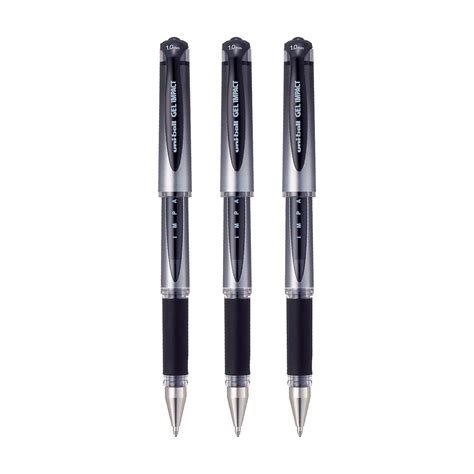 uni-ball Signo Gel Impact UM153S 1.0mm Gel Pen | Black Ink, Pack of 3 ...