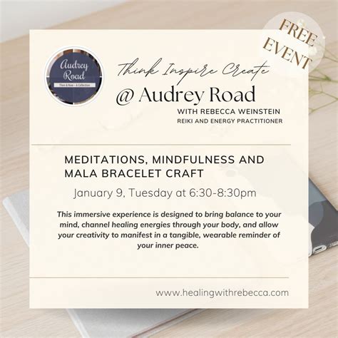Meditations, Mindfulness and Mala Bracelet Making, Audrey Road ...