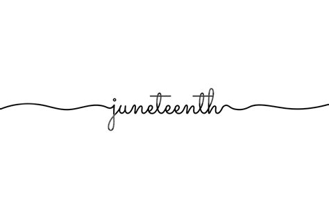 Juneteenth script cursive typography isolated on white background ...