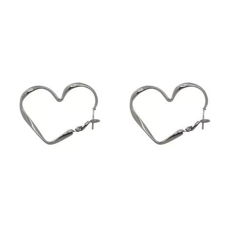 Bewildering Korean Style Heart Shape Silver Plated Earrings – urban ...