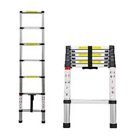Telescopic Ladder - 7 Step 6.5ft Aluminium Foldable Telescopic Ladder ...
