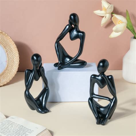 Black Sitting Showpiece Thoughtful Online - Premium Decor Object | Nestasia