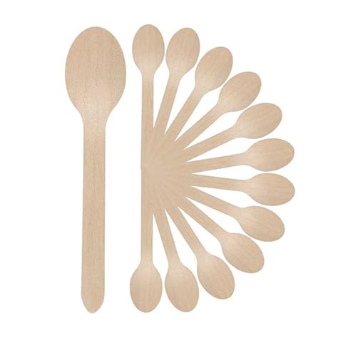 G1 Wooden Disposable Spoons, Multi-Purpose, 140mm Length, Pack of 100 ...