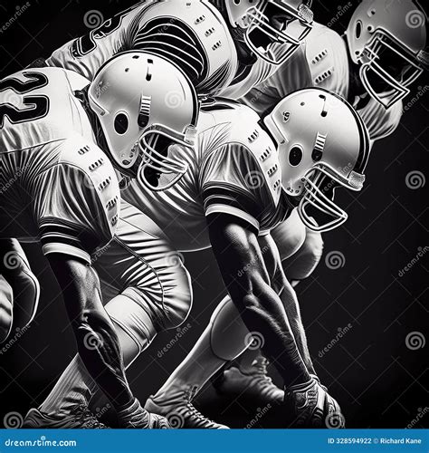 Football Linemen Ready To Hike the Football Stock Illustration ...