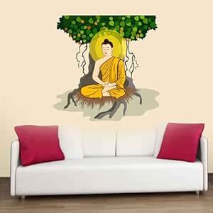 Azan Creation Gautam Buddha Under The Tree Wall Sticker & Mural Sticker ...