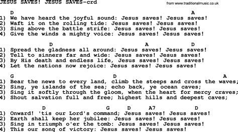 Top 500 Hymn: Jesus Saves Jesus Saves - lyrics, chords and PDF