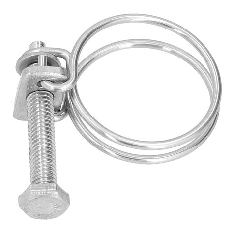 Stainless Steel 32mm Adjustable Double Wire Hose clamp size 32mm 1.1/4 ...